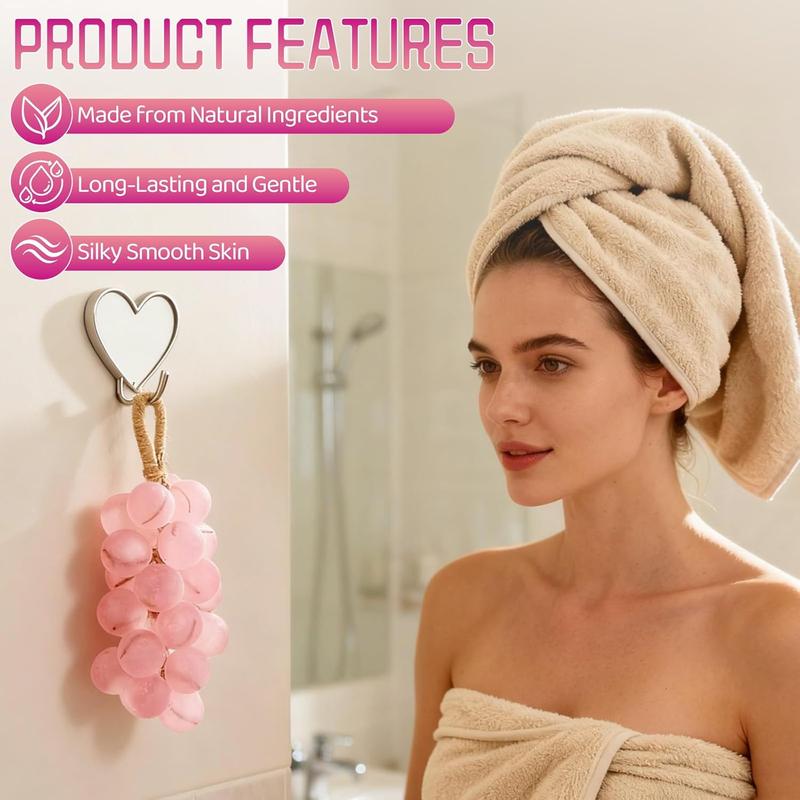 Grape Soap,Valentine's Day Gift, Handmade DIY Grapes Cluster Shaped Soaps, Grape Soap on a Rope,Decorative Soaps Bars,Exquisite Home Decor and Gift Choice for Fresh Air and Washing Hands