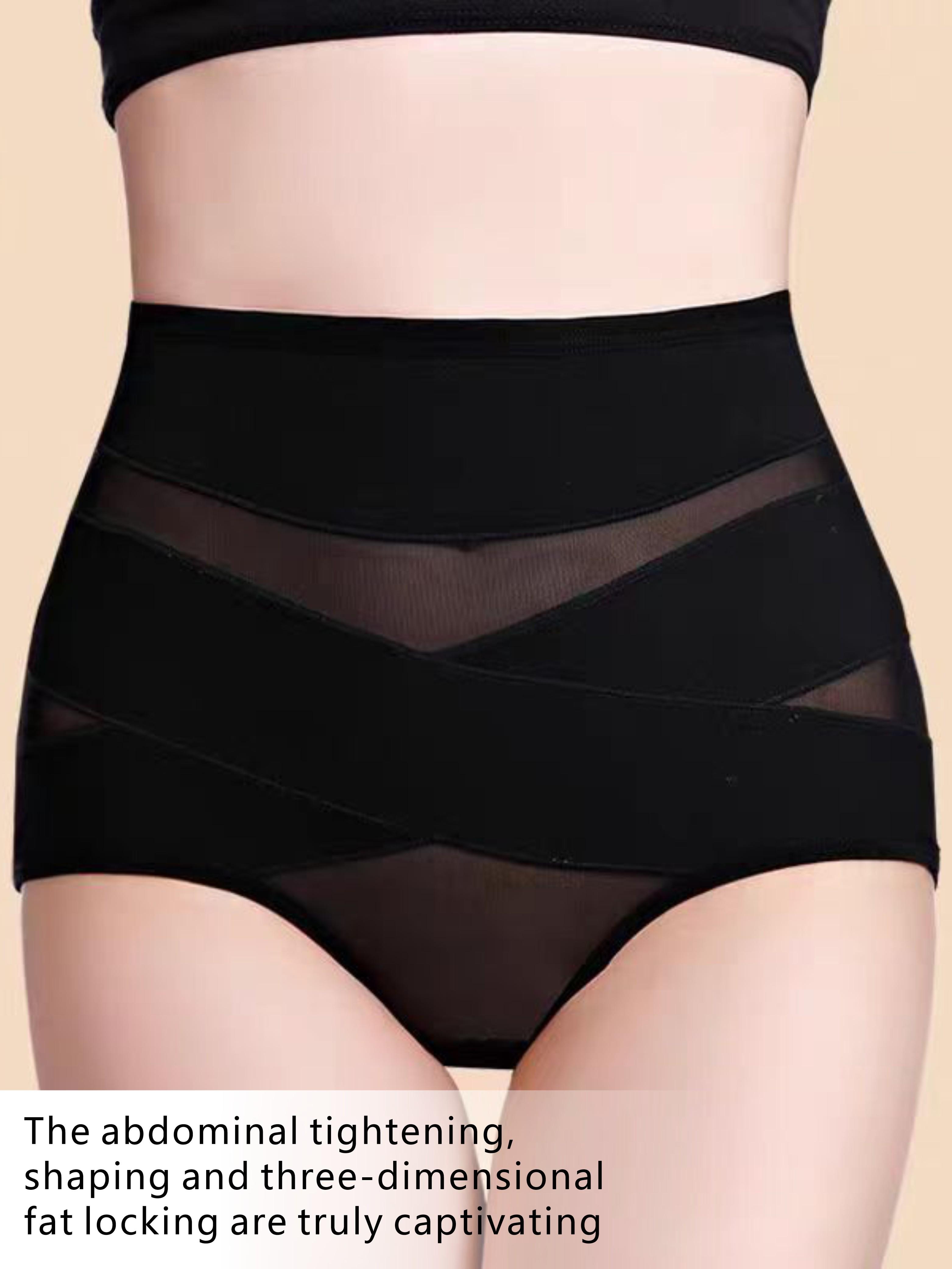 Women's high waisted crossover tummy smoothing underwear