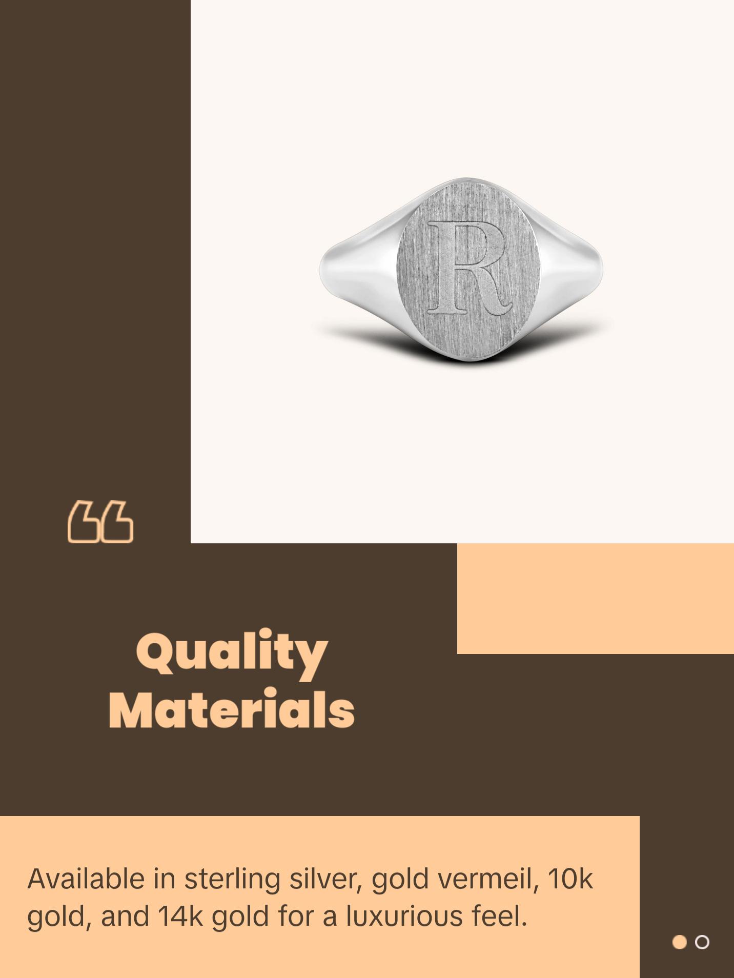 Signature Engravable Signet Ring