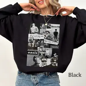 Vintage Oasis Shirt, 90s Britpop Band Unisex Graphic Sweatshirt, Casual Streetwear For Everyday Wear