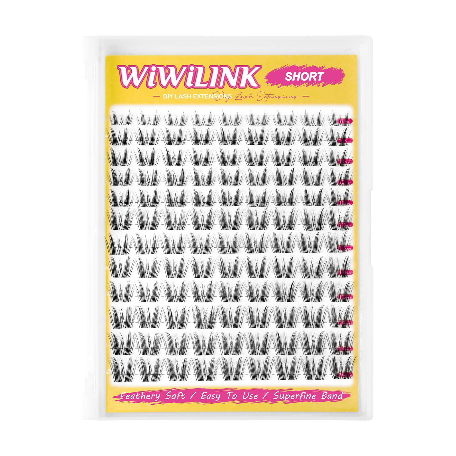 WiWiLink Short Manga Lashes, California Sunset Short, Freya Short | Cluster C/D Curl  Extension Kit | 8-14mm Lash Clusters with Bond, Seal, Remover - Ultra-Thin Transparent Bands |  Magic Anime False Eyelash Extension Kit dealsforyoudays