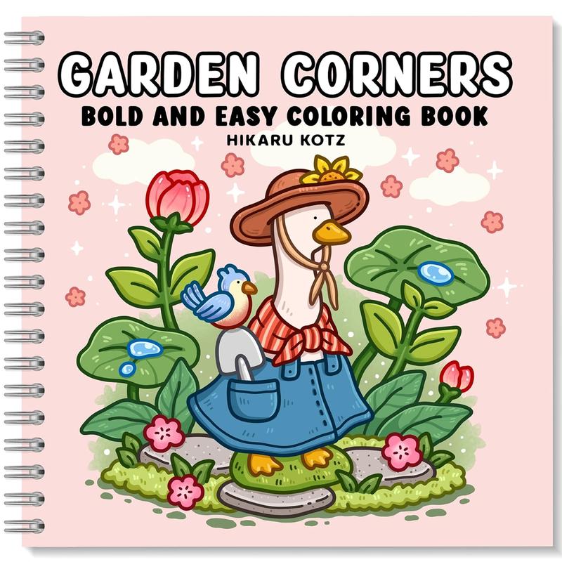 Garden Corners: Bold and Easy Coloring Book for Adults and Teens