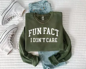 Fun Fact I Don't Care -UNISEX GRAPHIC SWEATSHIRT
