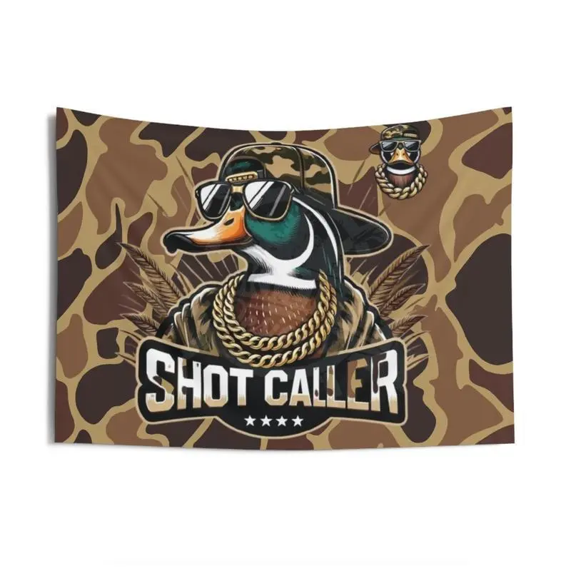 Camouflage Shot Caller Duck Hunting Tapestry Poster For Decorate Clubs Concerts Bars University Dormitories Living Rooms Bedrooms Print Peach Decoration Decoration Items