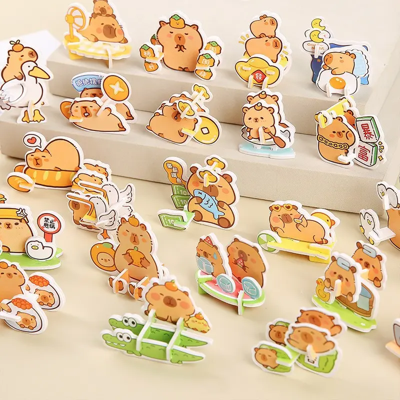 Children's Paper 3D Capybara Puzzle, Educational Toy, DIY Handmade Puzzle Toy, Kindergarten Gift
