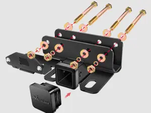 WEISEN Trailer Hitch 2" Receiver + Wiring Harness Kit For 2021-2024 Ford Bronco With LED Taillight – Plug & Play (NOT Bronco Sport)