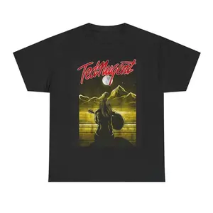 Ted Nugent Tshirt Retro Rock band American Guitar Unisex Heavy Cotton Tee D