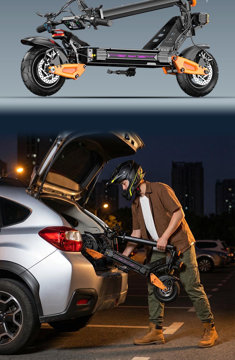 Electric Scooter with 50km/h Speed 2500W Power 10-inch Pneumatic Tires LED Screen Dual Suspension 340lbs Load Capacity for Adults Pro Trick Scooter for Beginners and Teens Ebike Controller SpringStatements