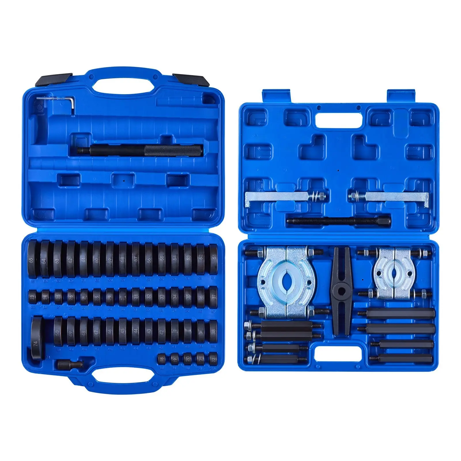 Bearing Press Kit 52+14 Pcs, 2-In-1 Bushing Driver And Bearing Press Kit, Race And Seal Driver Set With 49 Bushings, Separators And Jaws, Heavy-Duty Removal And Installation Tool Set In Case
