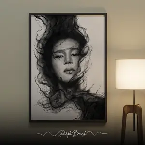 Jimin Abstract Charcoal Portrait Bangtan Fan Art Poster Decor Home Decor, Wall Art Print