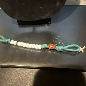 Paracord single decade pocket rosary blessed eagles green and white