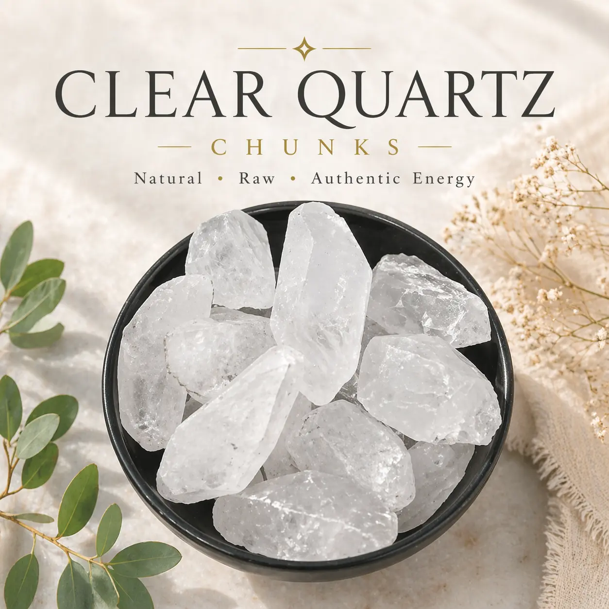 Natural Clear Quartz Crystal Points | Ethically Sourced | Raw Clear Quartz