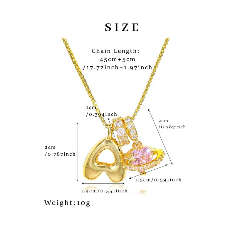 GGlRL Bubble Letter Necklace Initial Heart Necklace for Women Man Pink Cubic Zirconia Pendant Letter Diamond 18KGold Plated Fashion Jewelry Gift For Holiday Christmas Birthdays Anniversaries GGlRL Bubble Letter Necklace Initial Heart Necklace for Women Man Pink Cubic Zirconia Pendant Letter Diamond 18KGold Plated Fashion Jewelry Gift For Holiday Christmas Birthdays Anniversaries