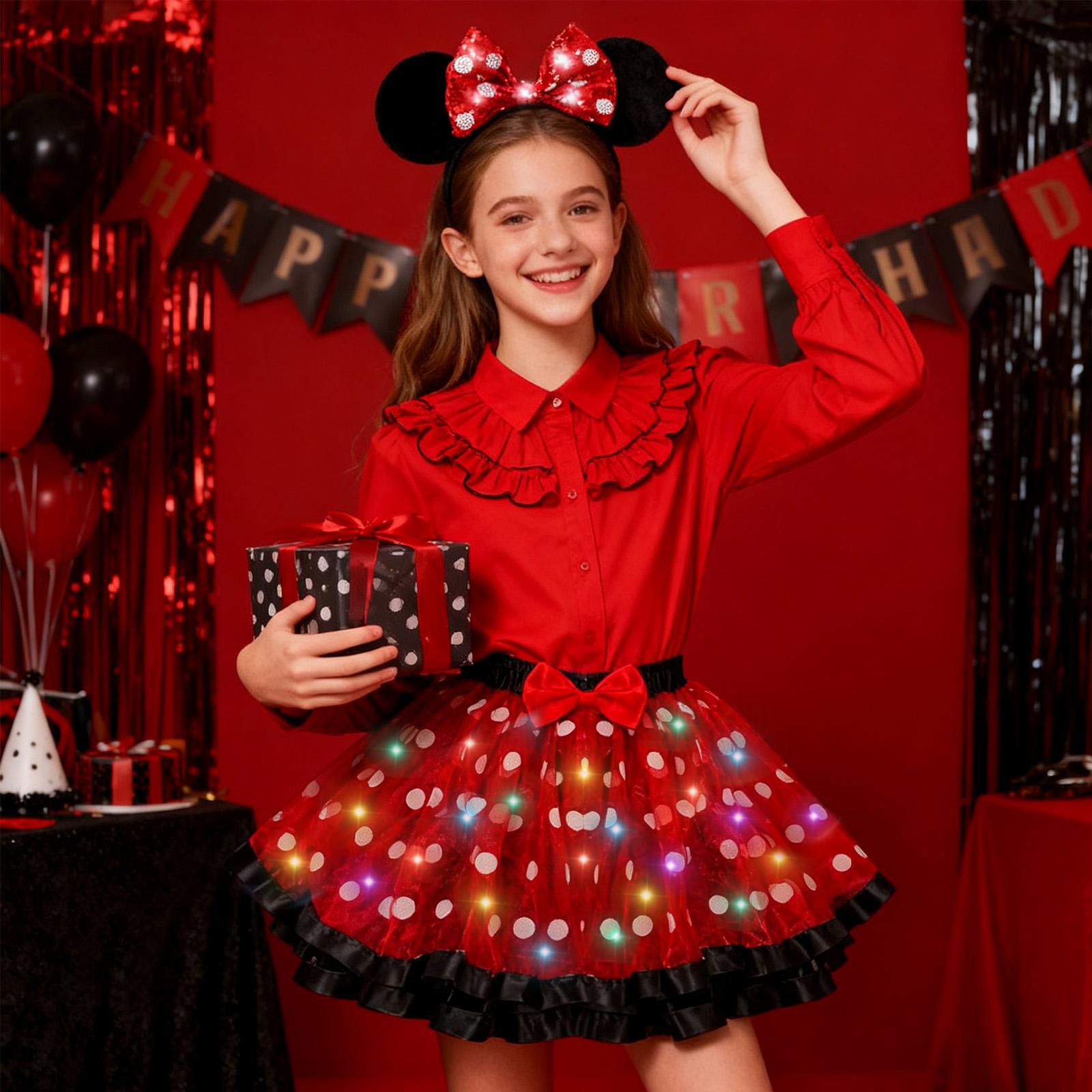 PinkSheep Girls Costume Set,Led Light Up Girls Tutu Skirt with Ear Headband Bow, Kid Party Outfit Costume Christmas PinkSheep Girls Costume Set,Led Light Up Girls Tutu Skirt with Ear Headband Bow, Kid Party Outfit Costume Christmas