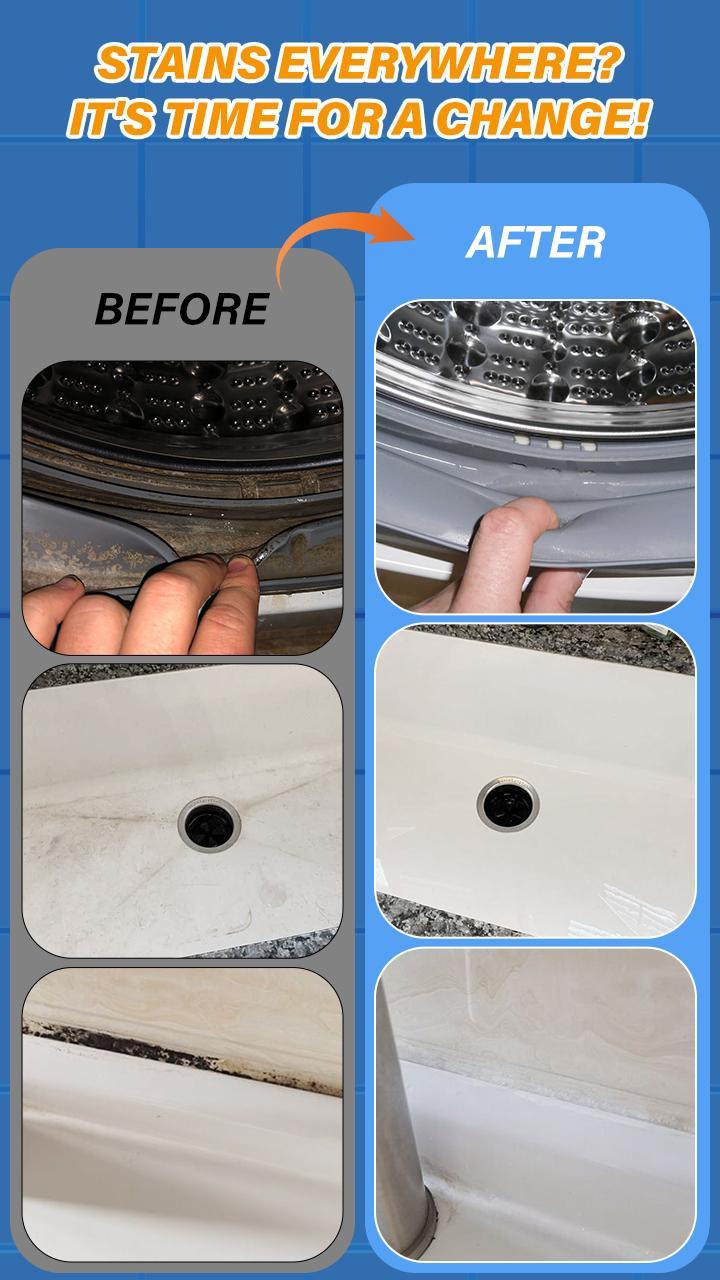 Mold Remover Gel with Scrub Brush – Heavy Duty Mildew Stain Cleaner for Washer Gasket, Shower Caulk, Tile Grout & Bathroom – 7 Fl Oz