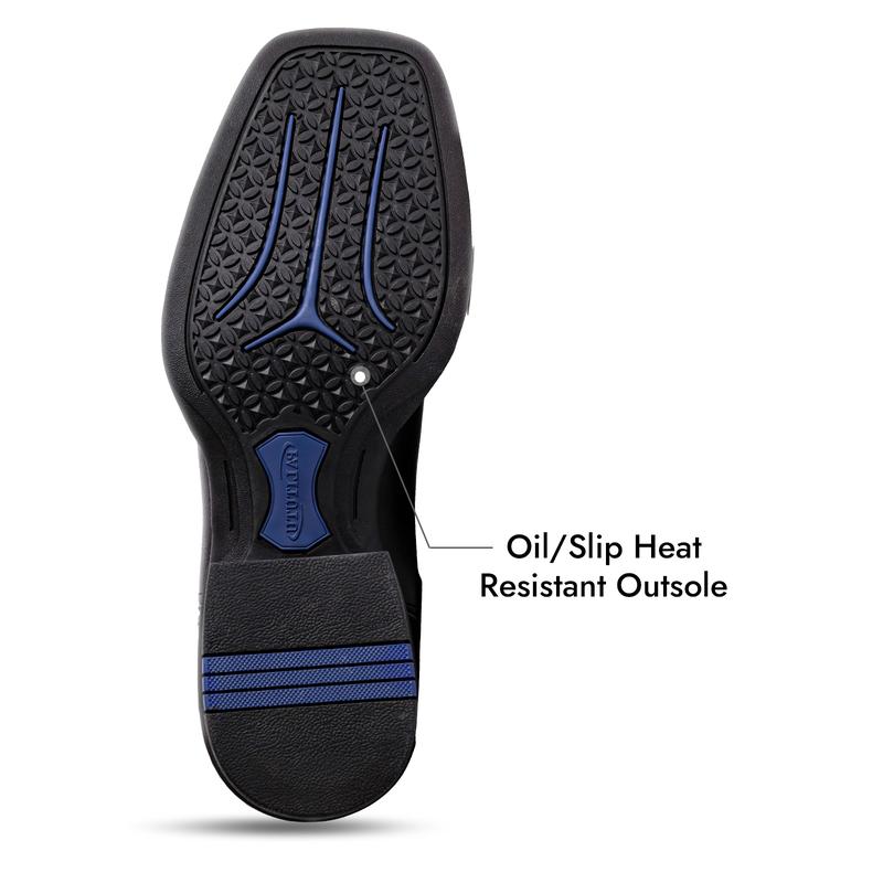 Palitutu Cowboy Boots for Men -Square Toe Botas with Classic Embroidered,Comfortable and Fashion Soft PU Leather,Fashion Closed Walking Shoes