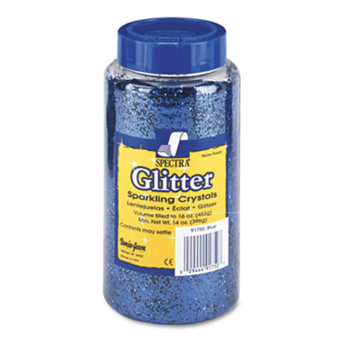212 MAIN Pacon Spectra Plastic Glitter Crystals, .04 Hexagons, 16 oz Shake-Top Jar, Blue Art Materials & Craft Supplies for DIY Crafts