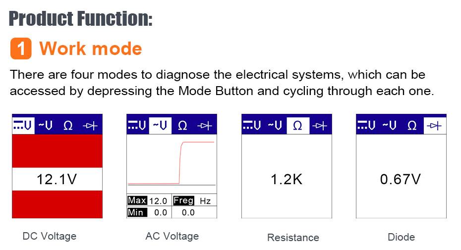 ANCEL PB100 Automotive Power Circuit Probe Tester, 12/24V Power Probe for Open/Short Circuit Testing, Continuity, Resistance, Relay & Diode Tester, 40FT Cable