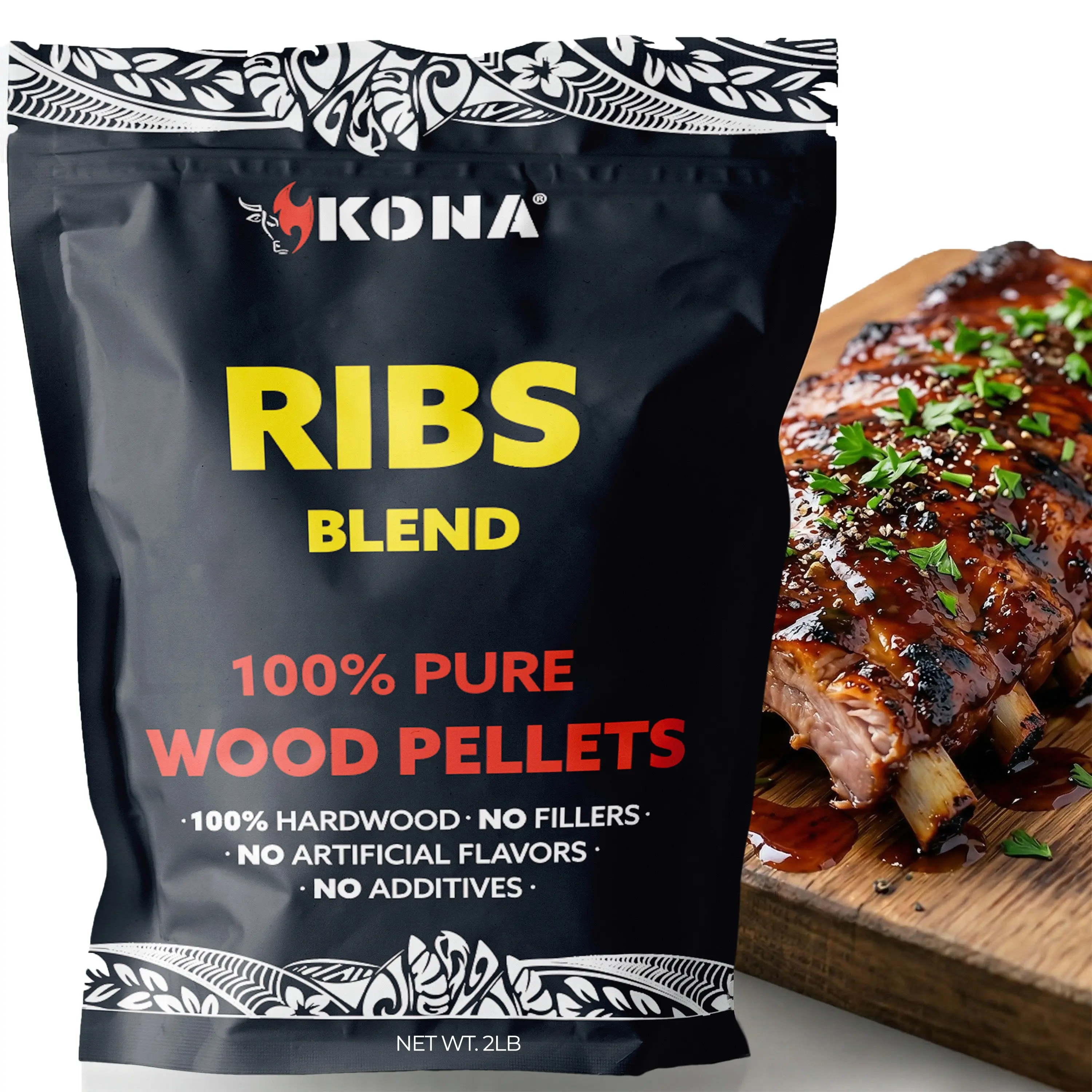 Kona Ribs Blend Wood Smoker Pellets for Ninja Woodfire Grill
