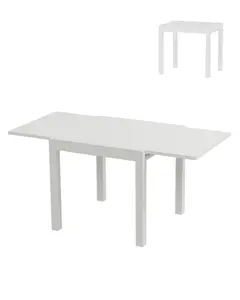 Expandable Patio Table, 31"-63" Retractable Outdoor Dining Table Set, Suitable for 4-6 People, Aluminum Frame, Wood Grain Design,White