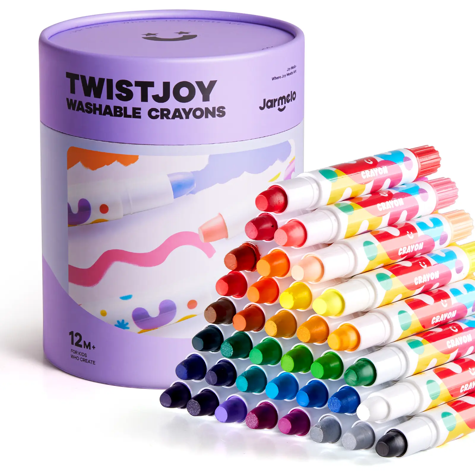 Jar Melo Jumbo Silky Crayons for Toddlers Easy Grip TwistJoy Crayons Non Toxic Washable Crayons for Kids Gifts Coloring Pencils Art Supplies #backtoschool #sohochic