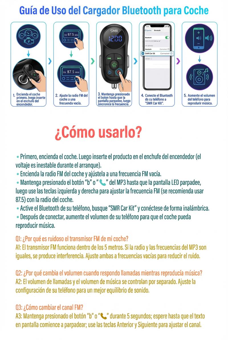 New High-Quality Car Bluetooth MP3 Hands-Free Music Player FM Transmitter with Dual USB Charging Ports LED Display & 32G Capacity for China Origin Vehicles - Carplay Stick