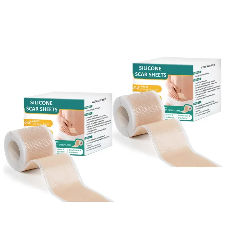 [Buy 1 Get 1 Free] Silicone Scar Sheets,Silicone Scar Tape(1.6"X 59" Roll-1.5M) For Surgical Scars, Reusagble Effective Removal Silicone Scar Removal Strips For Surgical,C- Section, Tummy Tuck