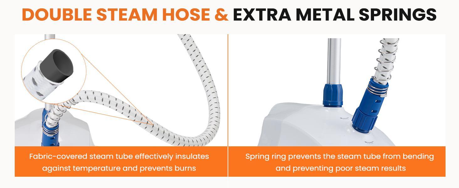 Standing Garment Steamer, 1500W Powerful Steamer for Clothes, 1.7L Water Tank for 55 Min Continuous Steaming, Professional Wrinkle Remover Heats