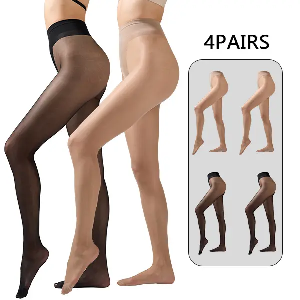Women's 20D Sheer Tights, High-Waisted Nylon Pantyhose with Butterfly Lace, Lightweight Run-Resistant for Evening & Romance, 2-Pair Pack, Halloween, Christmas