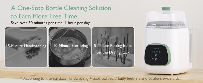Momcozy KleanPal Pro Baby Bottle Washer - Sterilizer & Dryer Combo for Easy Cleaning - Bottle Washer Machine for All Bottles, Pump Parts & Baby Item Care - Save Time & Effort