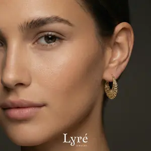 Helia 30mm Greek Key Hoop Earrings