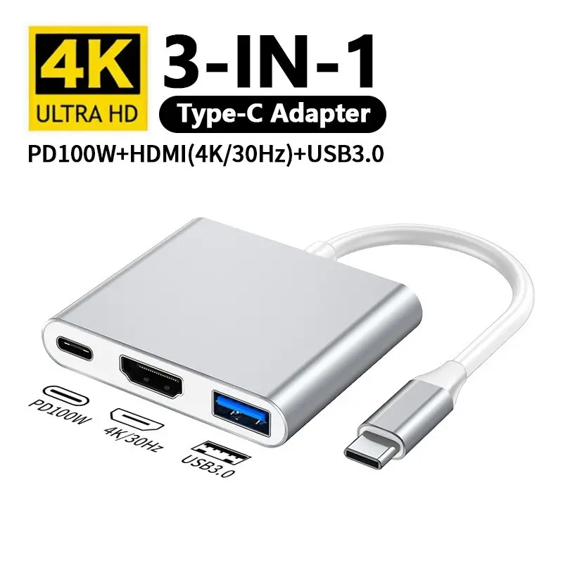 USB C to 4K HDMI Adapter, USB C Hub, 1 Count Multiport Digital AV Converter, with Fast Charging Port & USB 3.0 Port, Suitable for MacBook Pro/air, iPad Pro/air, iPhone 15, Tablets, Switch & More USB-C Devices, Usbc To Hdmi Adapter