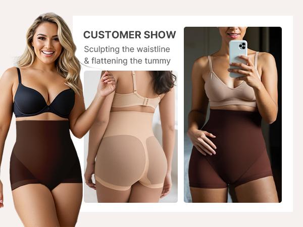 SHAPELLX Tummy Control Shapewear for Women High Waisted Body Shaper Underwear Compression Panty Invisible Girdle