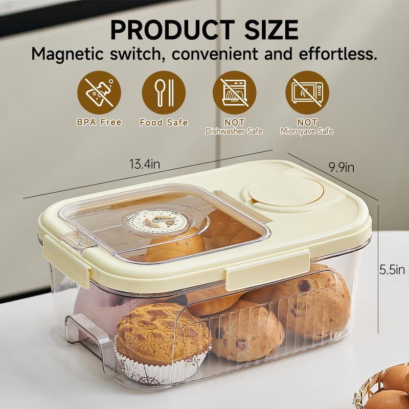 UFORU Food Storage Containers - Flour Dispenser, Pet Food Container, 6.9 Quart/11 lb Dry Food Storage Bucket with Lid, BPA-Free, Silicone Ring for Moisture Protection, Kitchen Storage Box (Suitable for Grains/Dry Food/Soft Drinks/Pasta)