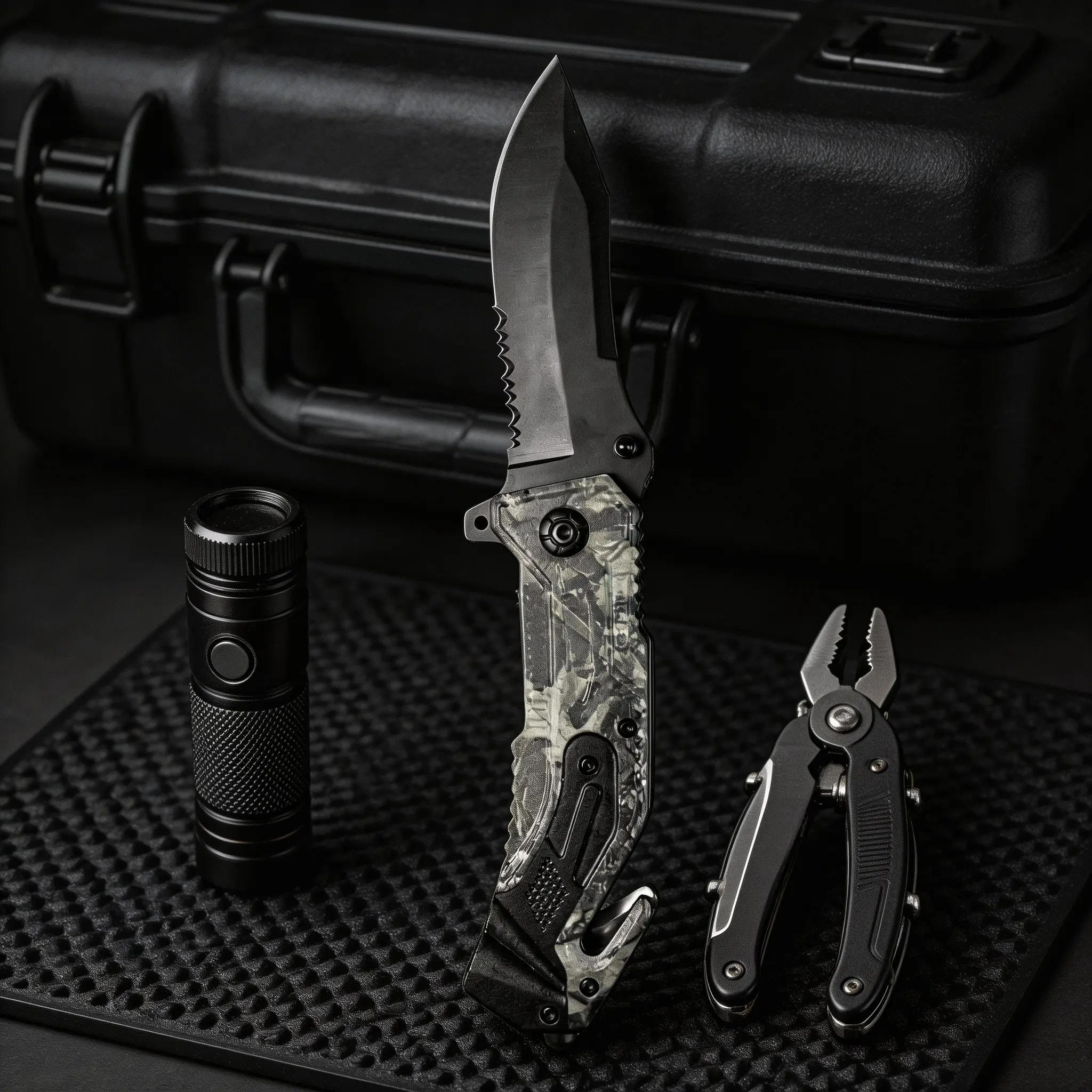 Multi-functional everyday carry tool, suitable ffor outdoor picnics and camping.