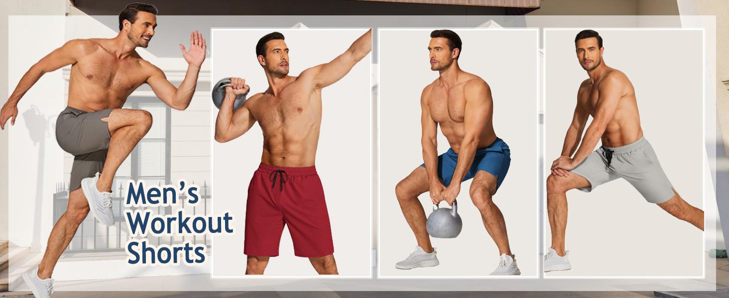 Men's Athletic Running Shorts 2 Pack Gym Workout Shorts Quick Dry Sports Training Shorts with Pocket jortsmen