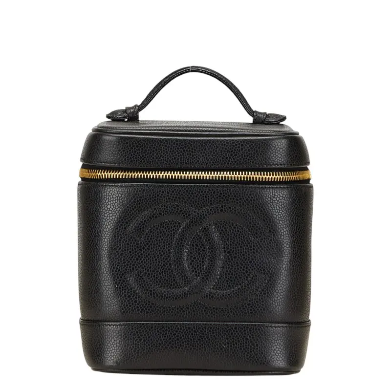 Pre-owned CHANEL 1 Shoulder Bags Coco Mark Caviar Vanity Bag OK