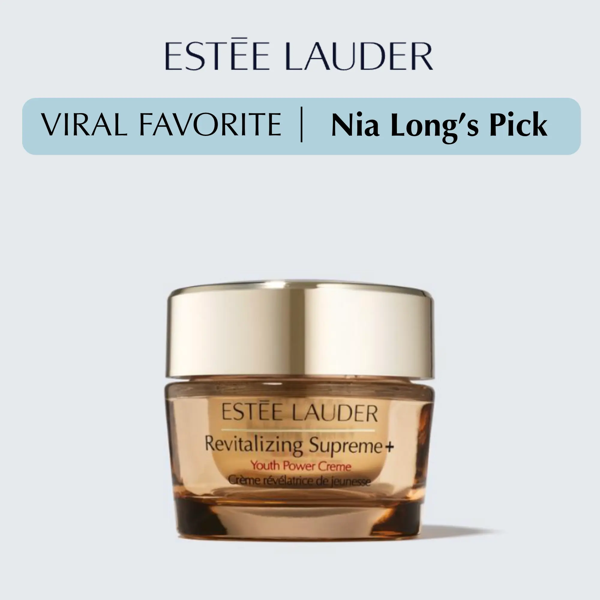[Estée Lauder] Nia Long Viral Neck Cream - Revitalizing Supreme + Youth Power Creme | Anti-Aging | Smoother-Looking | Nourishing | Face & Neck | Hyaluronic Acid
