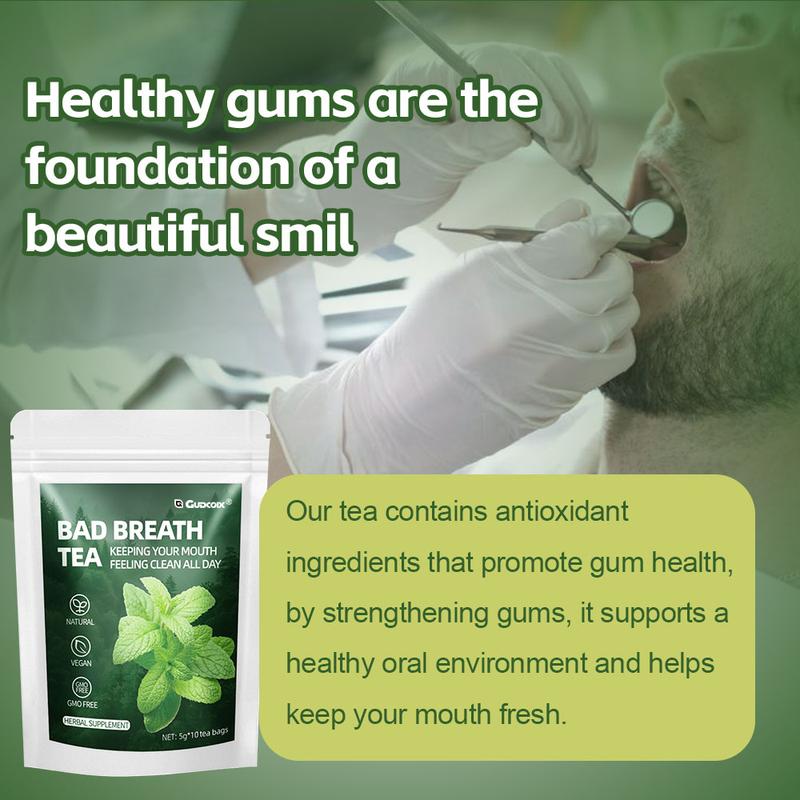 Bad Breath Eliminator Tea | Natural Herbal Supplement for Oral Freshness, Vegan GMO Free, Maintain Clean Mouth Feeling