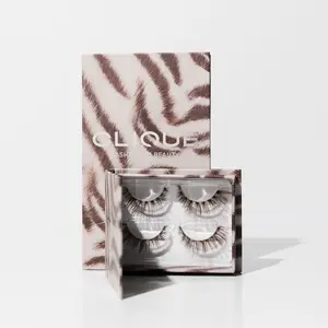 Tabby Espresso Edition Eyelashes Extensions C Curl 10-14mm Length Spiked Cat Eye Shape Warm Brown Tone Makeup Cosmetic