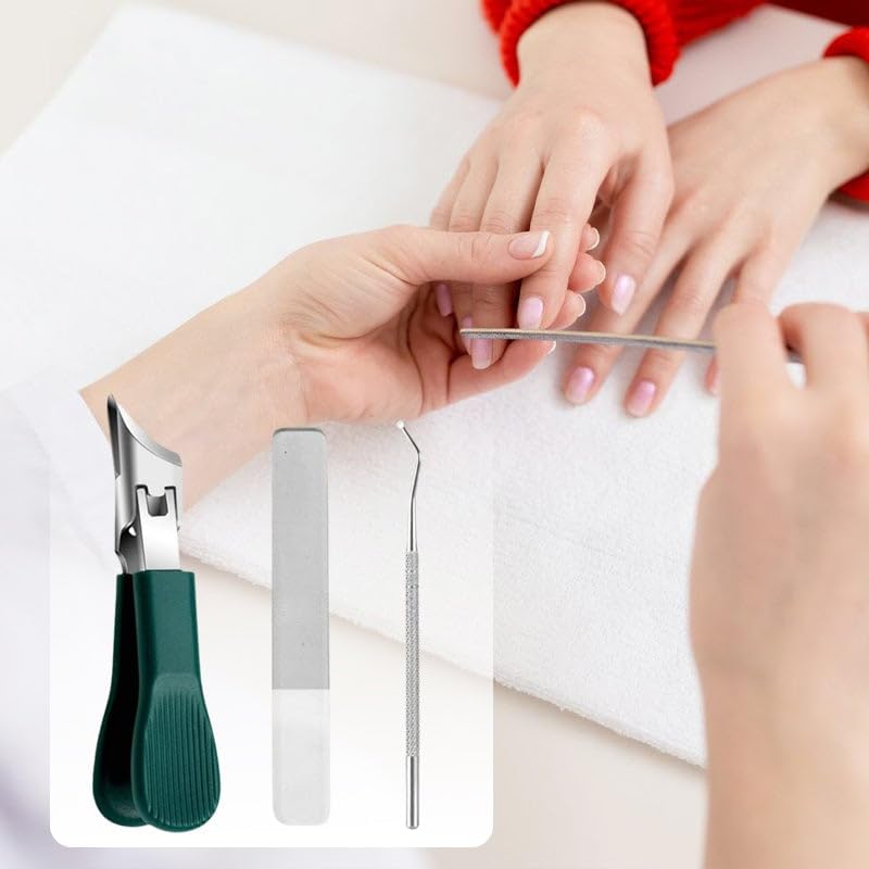 Eagle Beak Beveled Nail Clippers, 3Pcs Wide Jaw Opening Anti-Splash Slanted Nail Clipper, Long Handle Wide Jaw Opening Anti-Splash Slanted Edge Nail Clipper for Thick Nails,Seniors&Ingrown Care(Green) Eagle Beak Beveled Nail Clippers, 3Pcs Wide Jaw Opening Anti-Splash Slanted Nail Clipper, Long Handle Wide Jaw Opening Anti-Splash Slanted Edge Nail Clipper for Thick Nails,Seniors&Ingrown Care(Green)