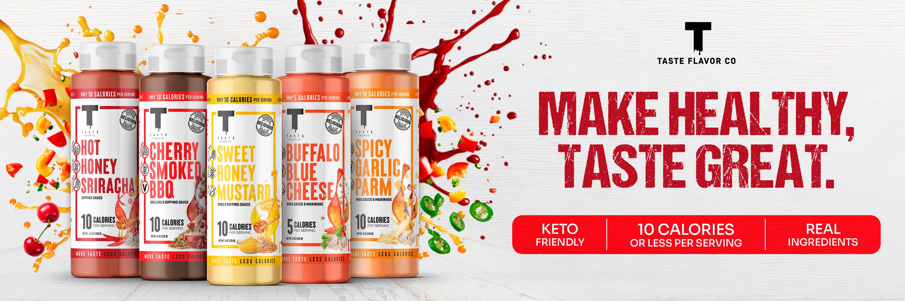 Taste Flavor Co. Cherry Smoked BBQ - Sugar & Gluten Free Vegan Friendly - Low Calorie Keto Friendly Sauce