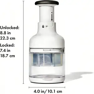 Manual Hand Food Chopper with Safety Lid, Easy Clean & Dishwasher Safe, Vegetable Cutter for Nuts, Herbs, Salad