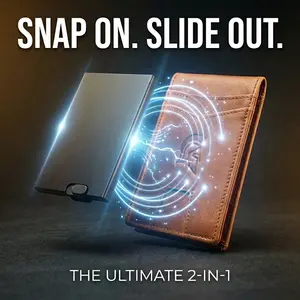 Detachable Magnetic Modular Wallet - Snap-On Quick Access Card Holder & Slim Leather Bifold - Versatile 2-in-1 Minimalist EDC Wallet for Modern Men