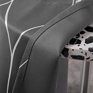 Deconovo Silver Wave Foil Print Blackout Curtains, Grommet Light Blocking Room Darkening Drapes, Thermal Window Curtains for Bedroom Living Room