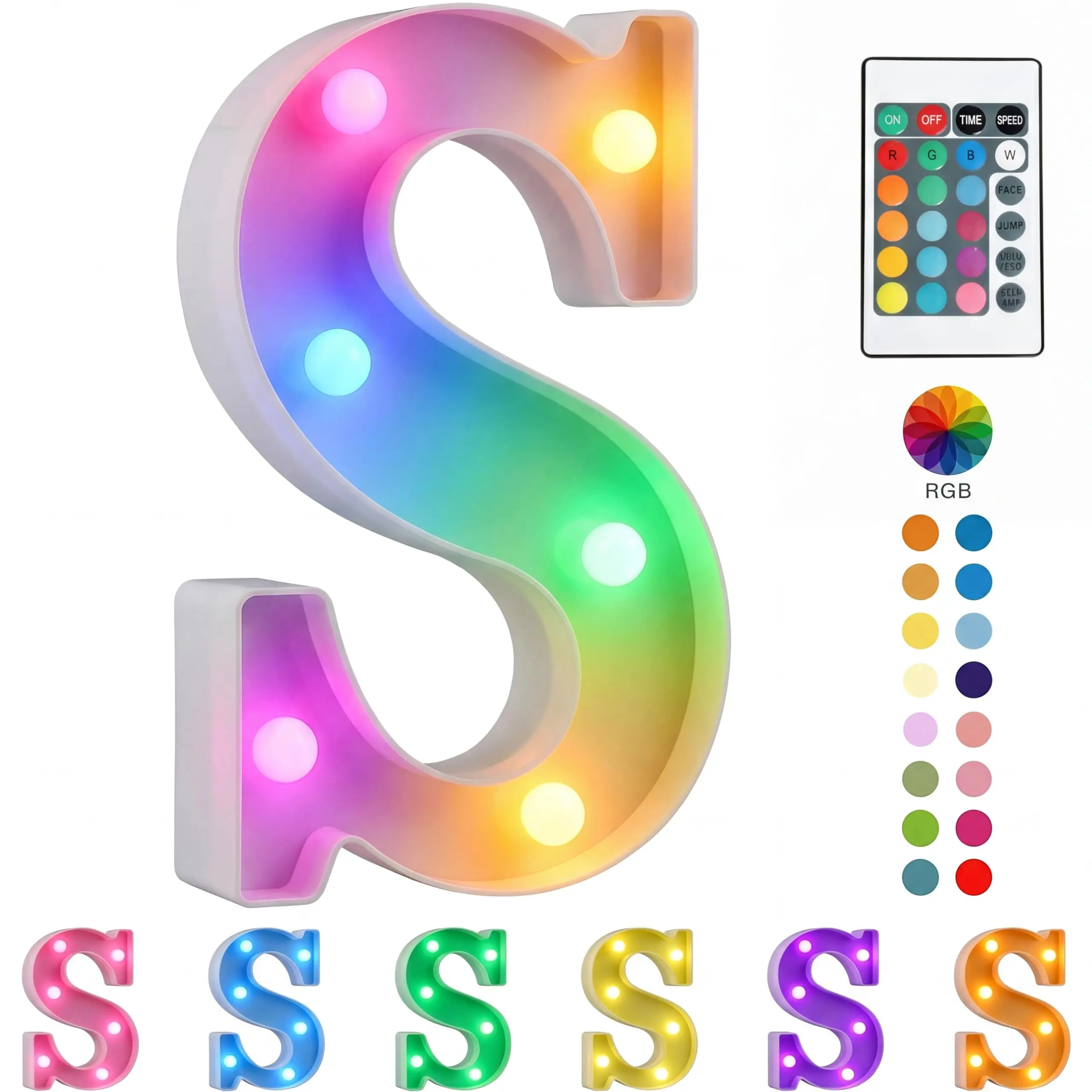 DIY Combinable LED Letter Number Light Board - Adjustable, Color Changing, Creative, Customizable Electronic LED Light with Remote, Battery Supply, Ideal Festive Home Party Decor & Birthday Present, Adjustable Led Light
