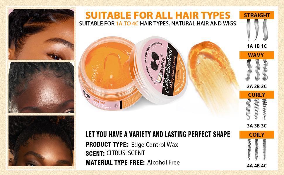 Edge Control Wax Set for Women Non-Greasy Strong Hold Smooth Edges with Haircare Gel and Styling Tools Organic Argan