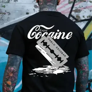 ENJOY PABLO ESCOBAR Black Print T-shirt hn01