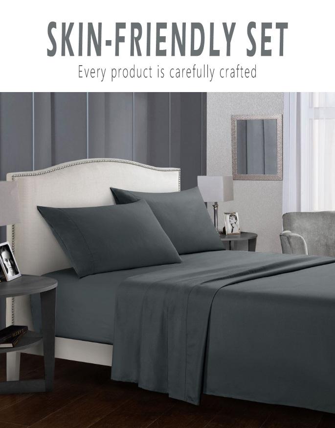 Bamboo Sheets Set 4/6 Pc,bed sheets, Cooling Breathable & Hotel Luxury Super Silky Soft, 16" Deep Pocket, Wrinkle, Fade Resistant Springtok