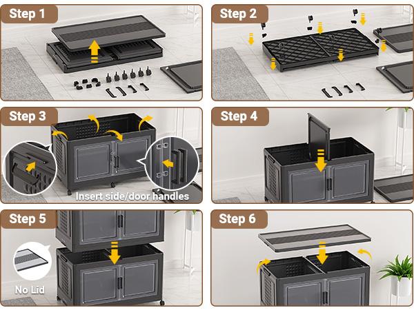 Broview V40 464Qt/600Qt/800Qt Large Stackable Storage Bins with Lid & Wheels, Extra Large Stackable Storage Bins with Dividers,19"D Closet Organizers and Storage Cabinet Shelves Collapsible Box for Home Kitchen